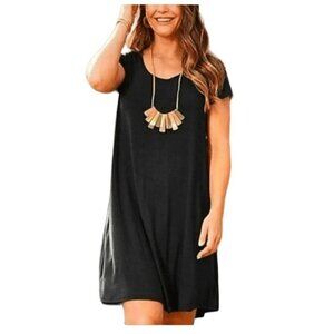 Matilda Jane shirt Dress Size S Mini NWT Lagenlook Capsule Wardrobe Black